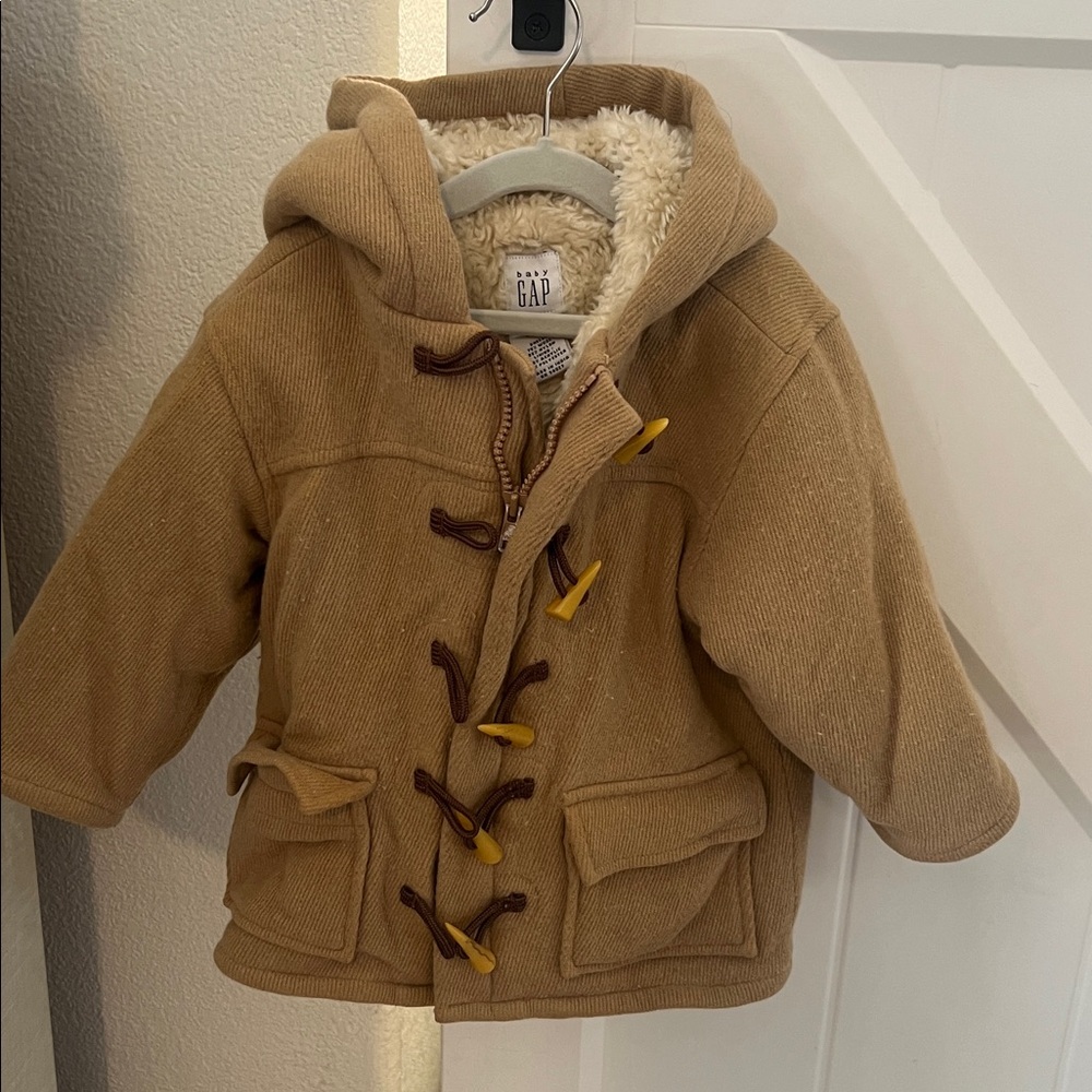 Baby Gap faux fur lined Toggle Coat Size 3 years